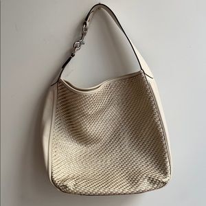 Coach white leather bag